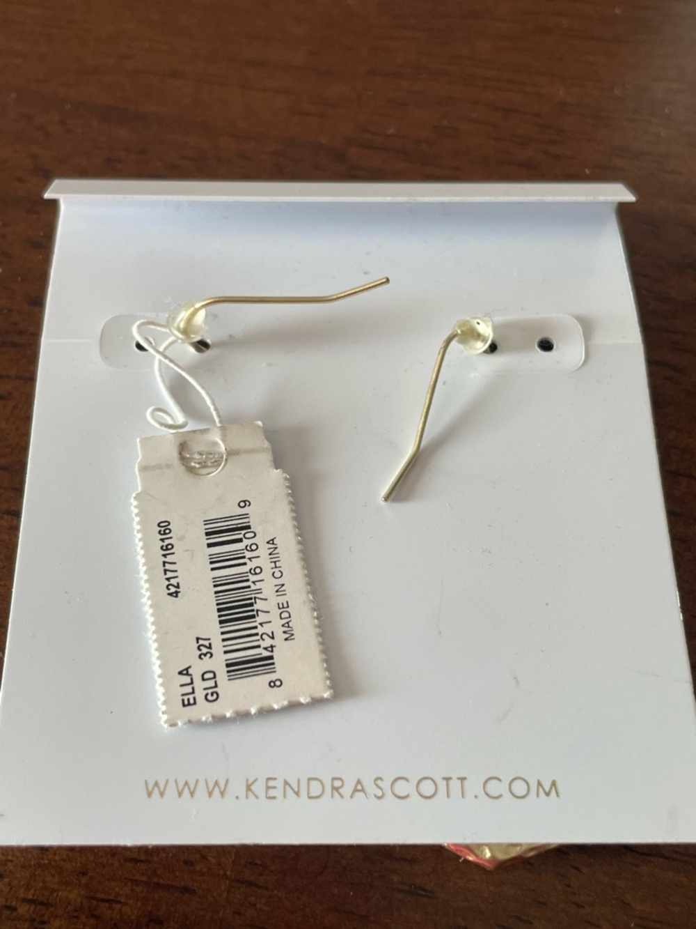 Kendra Scott Faceted Teal Green Drop Earrings - Gold-Tone - Picture 3 of 3